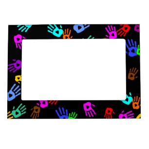 holiES - hands colored pattern 1 + your backgr. Magnetic Frame