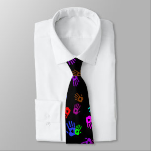 holiES - hands colored pattern 1 + your backgr. Neck Tie