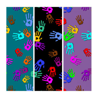 holiES - hands colored pattern 1 + your backgr. Triptych