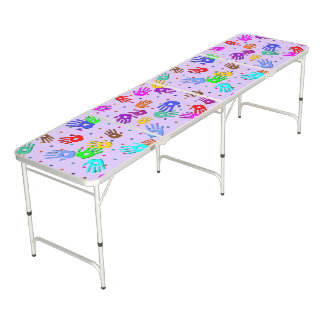 holiES - hands dots colored pattern 1 Beer Pong Table