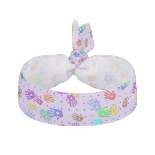 holiES - hands dots colored pattern 1 Elastic Hair Tie