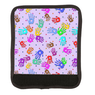 holiES - hands dots colored pattern 1 Luggage Handle Wrap