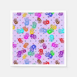 holiES - hands dots colored pattern 1 Napkins