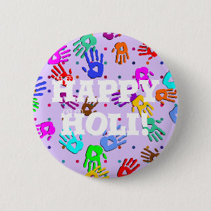 holiES - hands dots colored pattern 1 Pinback Button