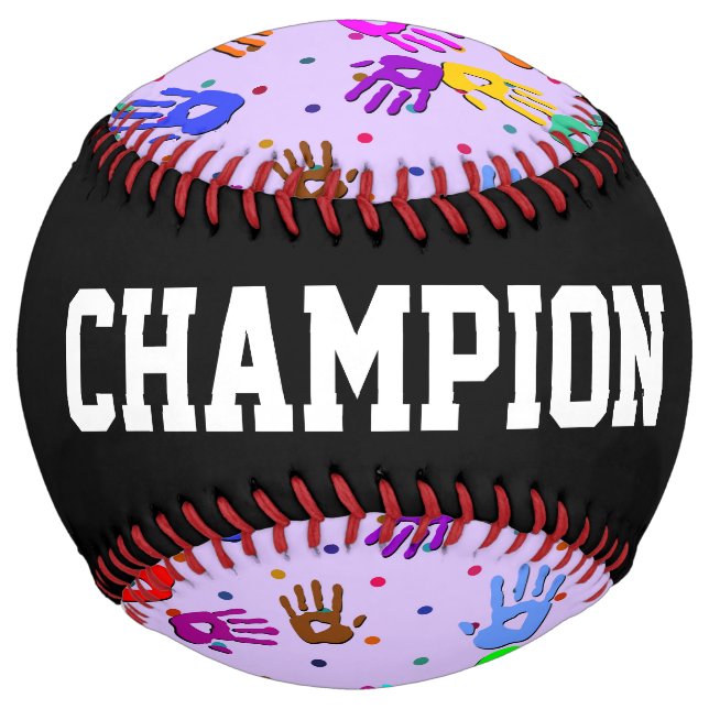 holiES - hands dots colored pattern 1 Softball (Front)