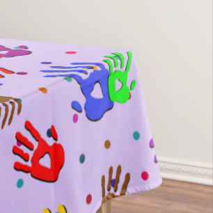 holiES - hands dots colored pattern 1 Tablecloth