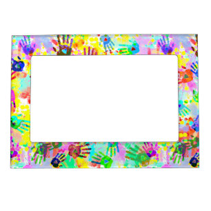 holiES - hands splashes colored grunge pattern 2 Magnetic Picture Frame