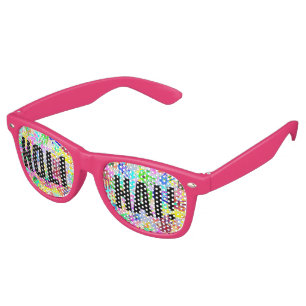 holiES - hands splashes colored grunge pattern 2 Retro Sunglasses