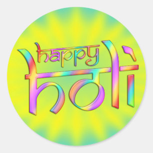 holiES - HAPPY HOLI colored gradients 1 Classic Round Sticker
