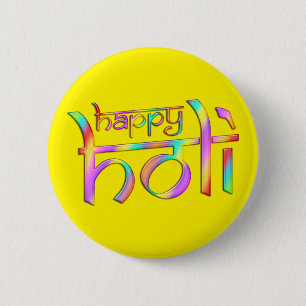 holiES - HAPPY HOLI colored gradients 1 Pinback Button
