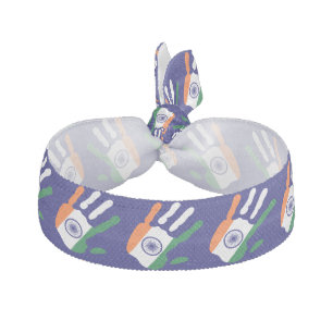 holiES - India Flag Hand + your backgrond color Hair Tie