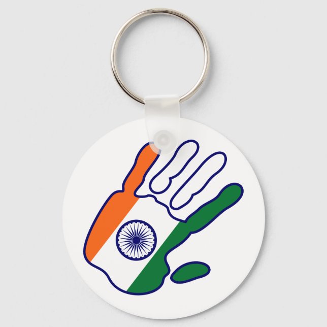 holiES - India Flag Hand + your idea Keychain (Front)
