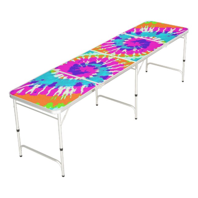 holiES - Power Spiral Batik Style Beer Pong Table (Angled)