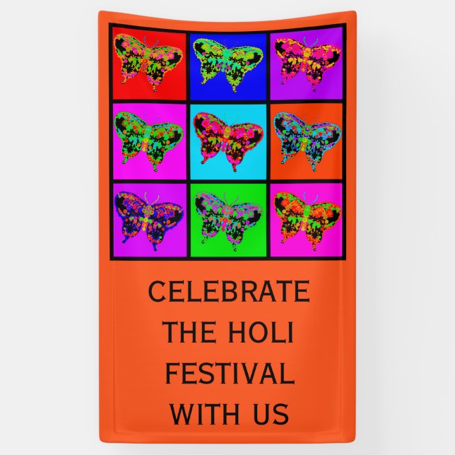 holiES - Psychedelic Butterflies Mosaic Banner (Vertical)