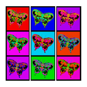 holiES - Psychedelic Butterflies Mosaic Triptych
