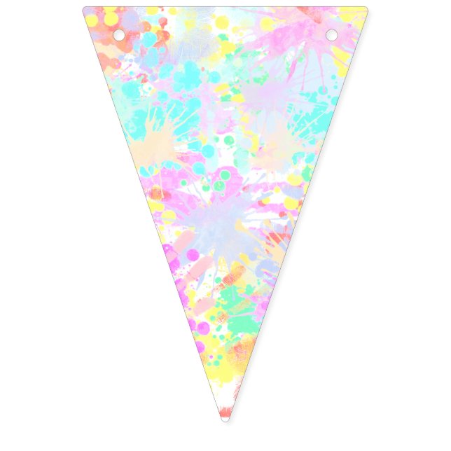 holiES - Splashes seamless pattern pastel 1 Bunting Flags (Second Flag)