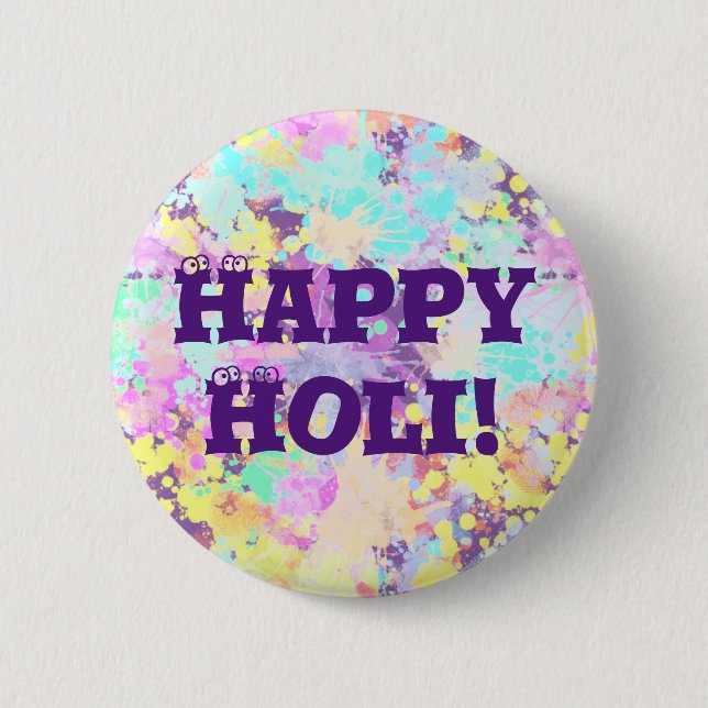 holiES - Splashes seamless pattern pastel 1 Button (Front)