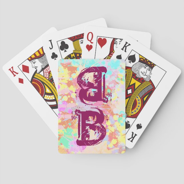 holiES - Splashes seamless pattern pastel 1 Poker Cards (Back)