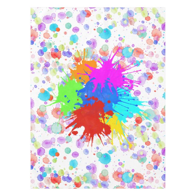 holiES - Splatter multicolored 1 + your backgr. Tablecloth (Front)