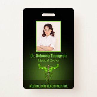 Holistic Alternative Medical Caduceus Green Leaves
