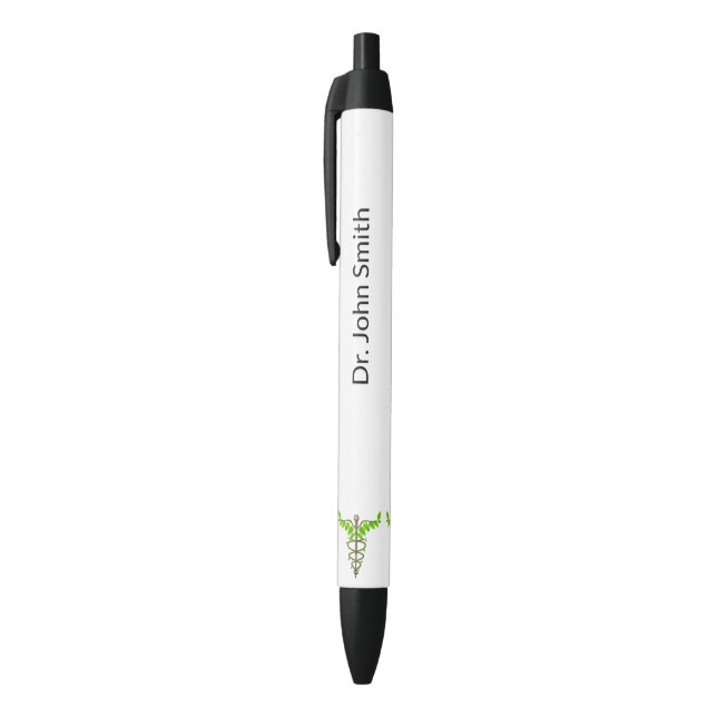 Holistic Alternative Medical Caduceus Green Leaves Pen (Top (Vertical))
