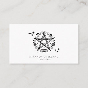 Holistic Business Floral Pentacle Stars Card