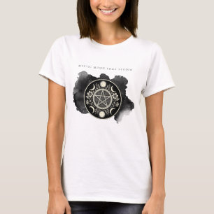 Holistic Celestial Moon Black Ink T-Shirt