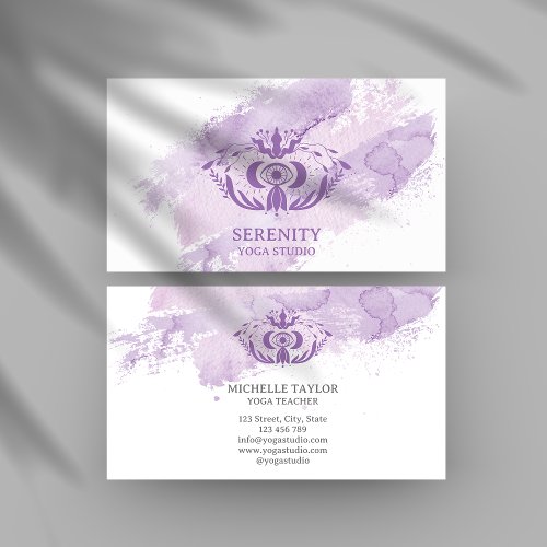 Holistic Celestial Moon Third Eye Yoga Purple  Business Card