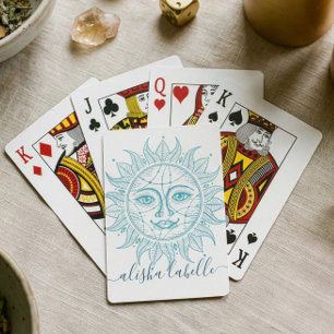 Holistic Celestial Sun Face & Stars Spiritual Poker Cards