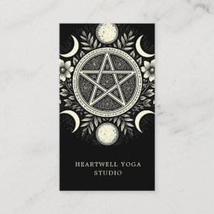 Holistic Celestial Sun Moon Black Business Card