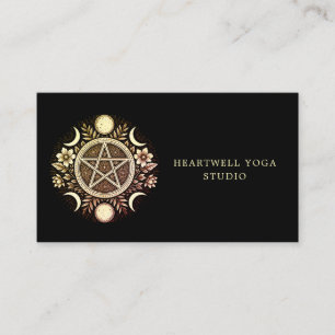 Holistic Celestial Sun Moon Black Business Card