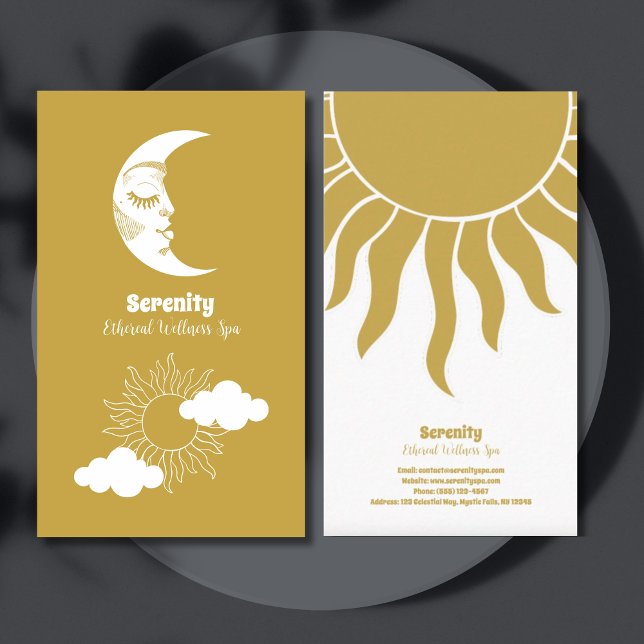 Holistic Celestial Sun & Moon Business Card (Creator Uploaded)