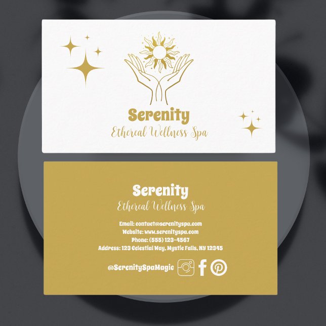 Holistic Celestial Sun & Moon Business Card (Creator Uploaded)