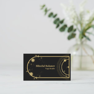Holistic Celestial Sun & Moon Dark Business Card