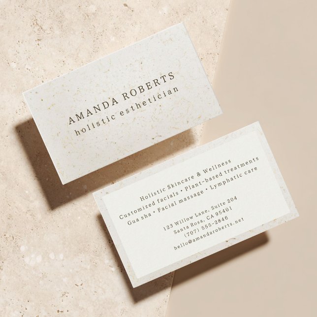 Holistic Esthetician Natural Beige Beauty Spa Business Card (Creator Uploaded)