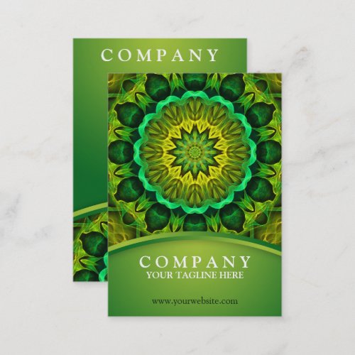 Holistic Green mandala Blooming Forest Guardians Business Card