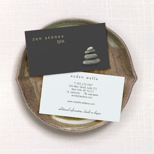 Customizable Zen Stones Holistic Healing Arts Wellness Business Card