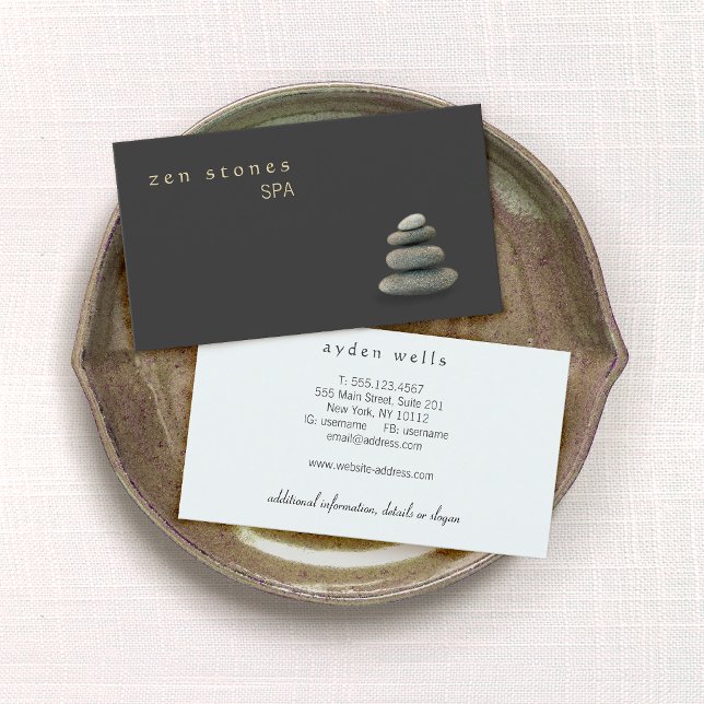 Holistic Healing and Wellness Zen Stones Business Card (Creator Uploaded)