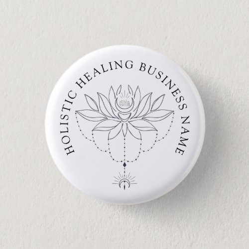 Holistic Healing Lotus Flower Business  Button