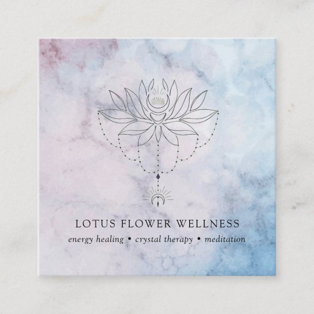 Holistic Healing Lotus Flower Business Card (Front)