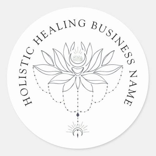 Holistic Healing Lotus Flower Business Classic Round Sticker