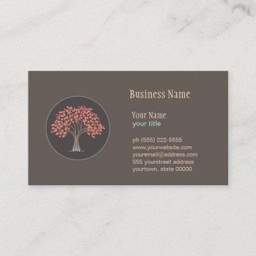 Customizable Holistic Healing Tree Business Card