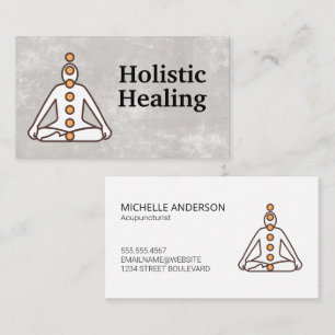 Holistic Healing Yoga Sitting Pose Chakras Business Card