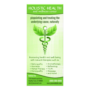 Holistic Health Alternative Medicine Caduceus Rack Card