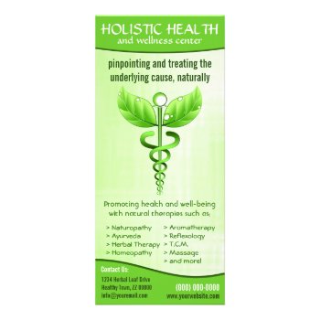 Holistic Health Alternative Medicine Caduceus Rack Card by sunnymars at Zazzle