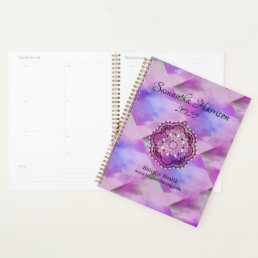  Holistic Health Monogram Purple Mandala Elegant Planner