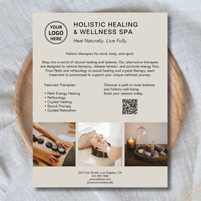 Holistic Health Therapist Promotional Business  Flyer (Holistic Health Therapist Promotional Business Flyer)