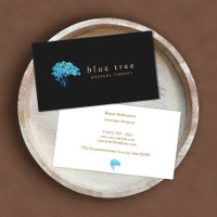 Holistic Health & Wellness Elegant Turquoise Tree  Business Card
