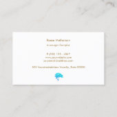 Holistic Health & Wellness Elegant Turquoise Tree  Business Card (Back)