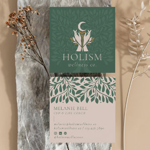 Holistic Health & Wellness Healing Hands Celestial Square Business Card
